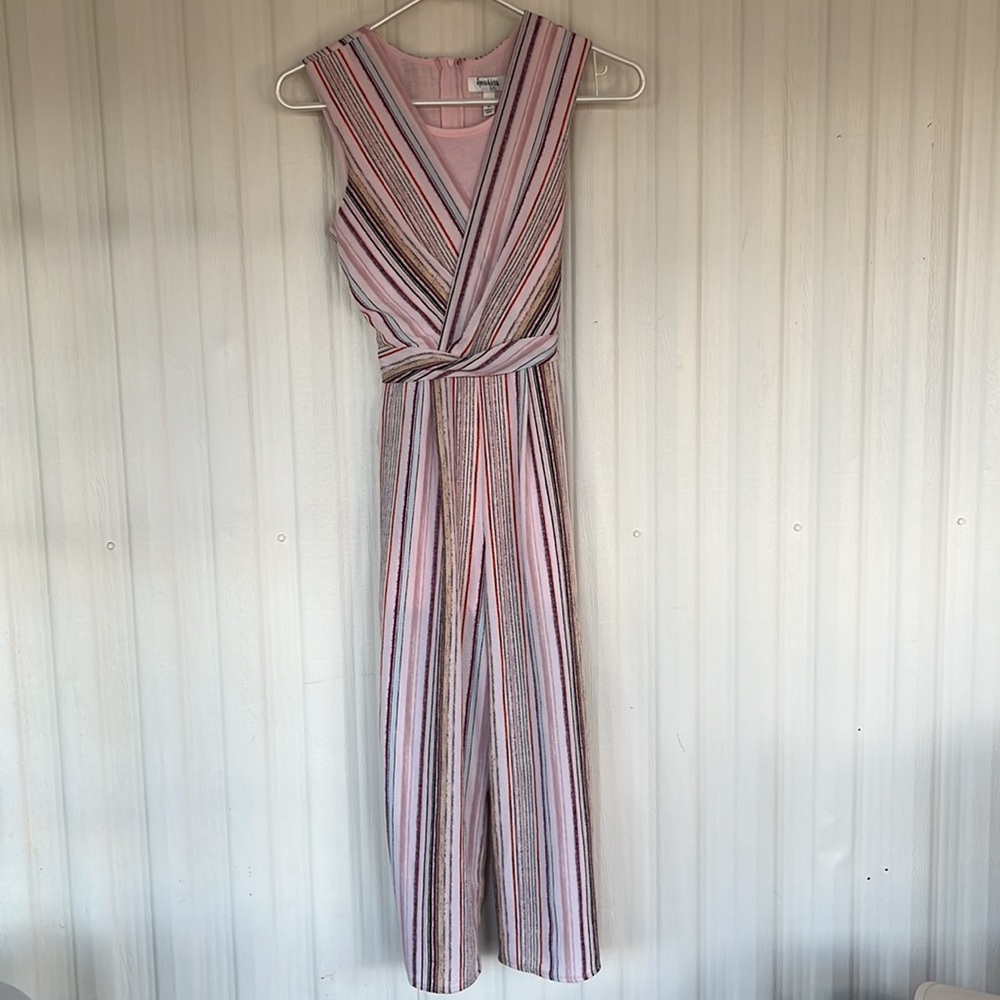 SPEECHLESS KIDS Striped Sleeveless‎ Jumpsuit with Pockets Girls L